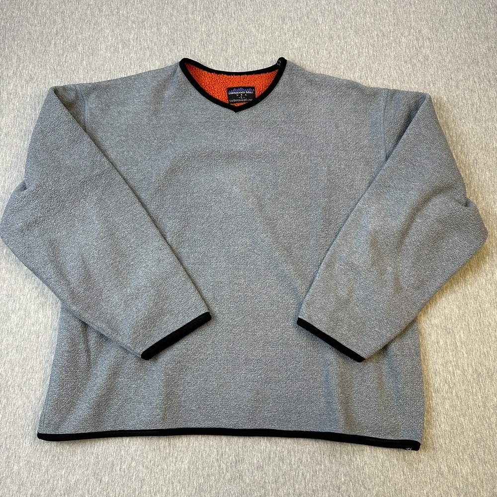 Thousand Mile USA Fleece Crewneck Pullover - Sz Large - Good Shape See Pics
